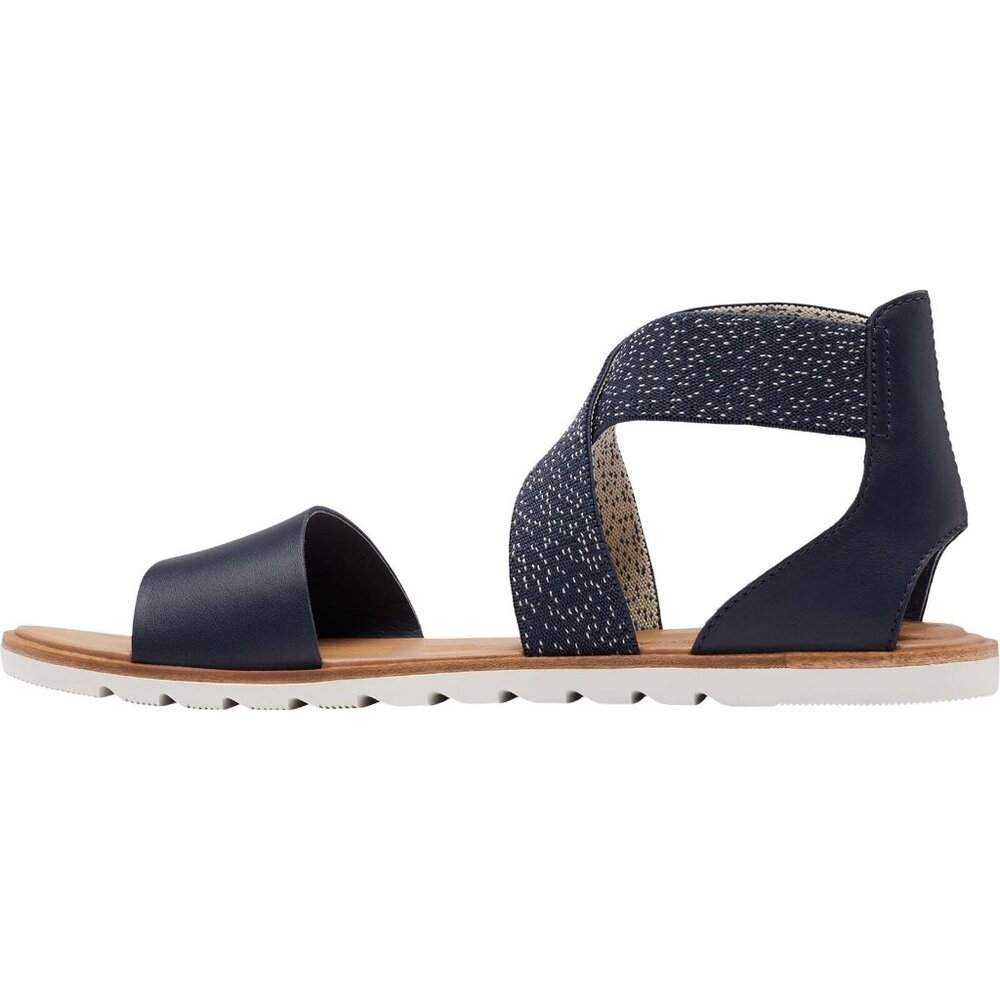 SOREL Women's Ella II Leather Sandals, Nocturnal Blue Multiple Size US 6.5 NEW - Picture 1 of 12